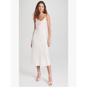 NWT WAYF Slip Midi Dress Bow Front Satin Size Medium